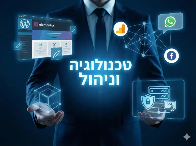 בניית אתר תדמית טכנולוגי — מערכת ניהול תוכן עם וורדפרס ואלמנטור